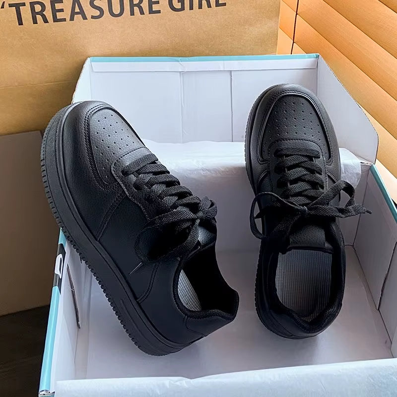 8df3068acf749ca4302d41441fb101d1 New Casual Small White Sneakers Lightweight Comfortable Sports Board Shoes Fashionable Solid Color Tennis Sneakers for Women